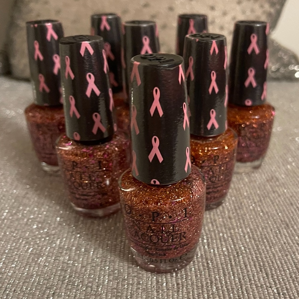 Beautiful glittered nail polish.